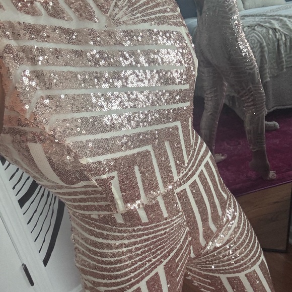 Sequin Striped Jumpsuit - Picture 3 of 7